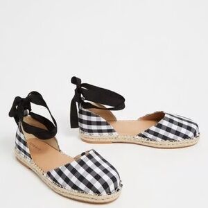 TORRID Stylish Black and White Checkered gingham Espadrilles 8 W